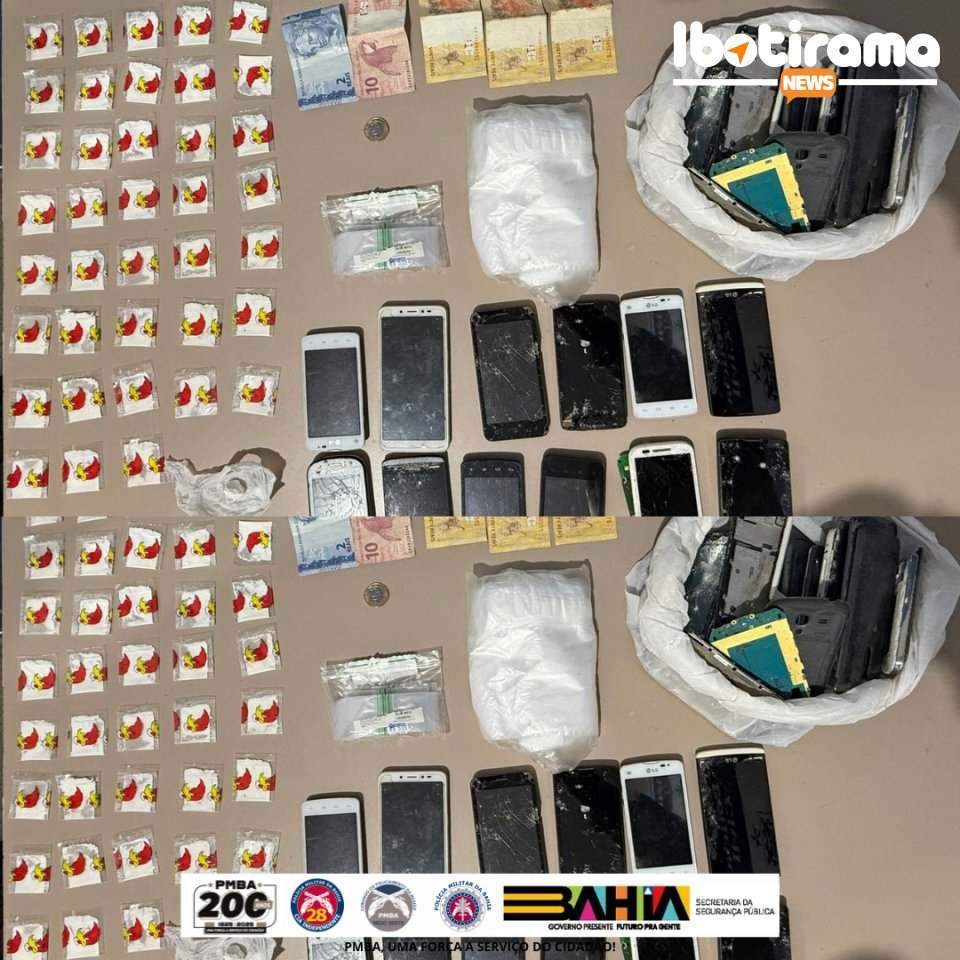 IBOTIRAMA: POLÍCIA MILITAR PRENDE TRAFICANTE E APREENDE DROGAS