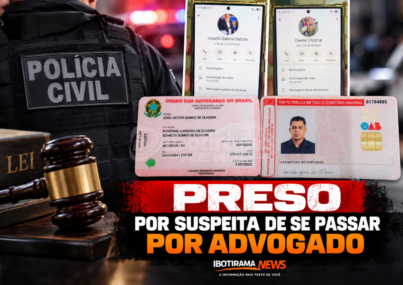 Homem é preso suspeito de se passar por advogado e cobrar dinheiro para liberar motocicleta!